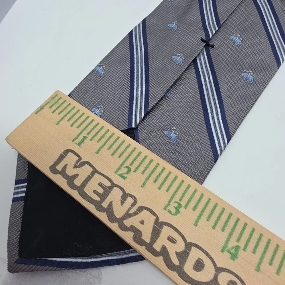 Brooks Brothers Tie Mens Gray Blue Striped Silk Woven Classic Designer